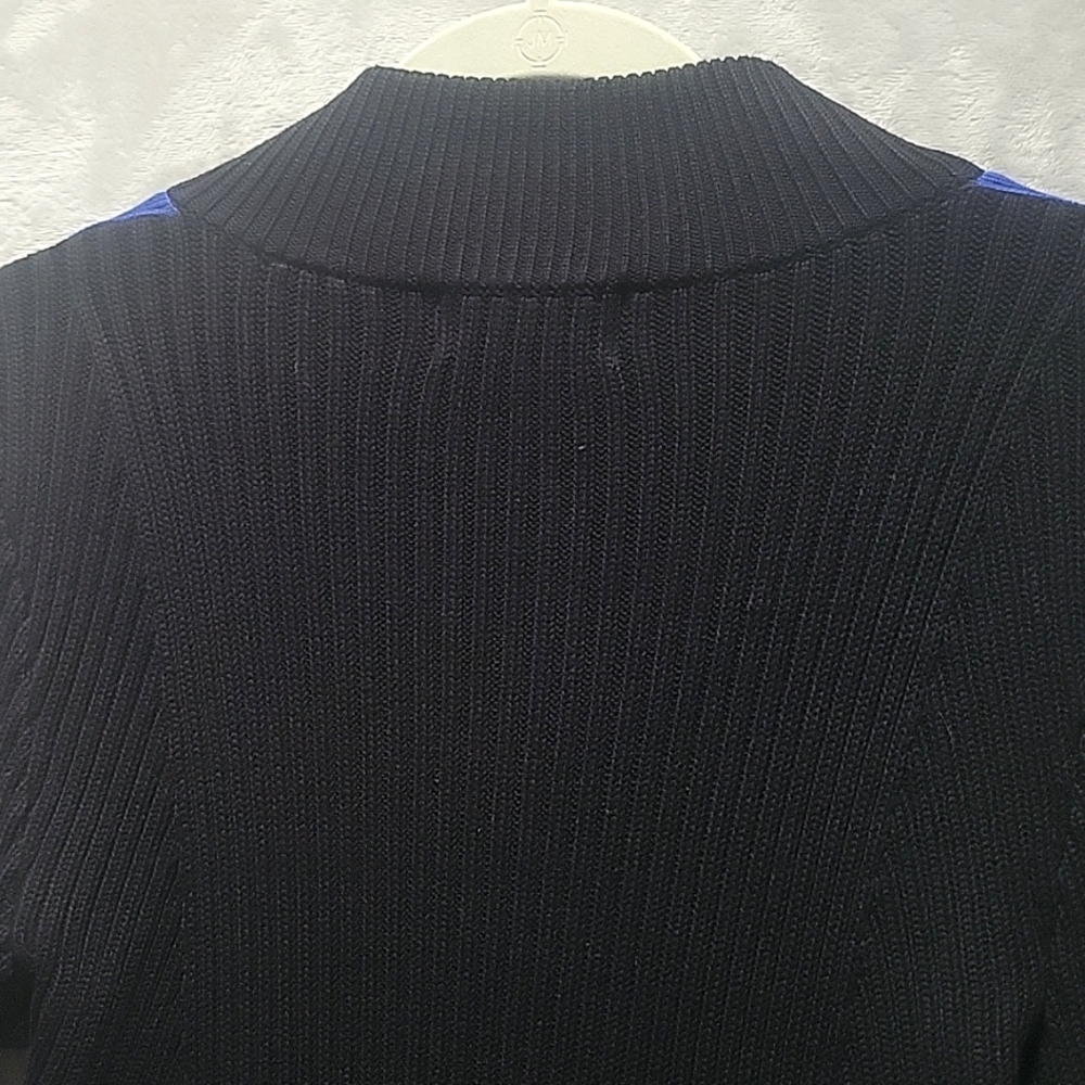 LAUREN Ralph Lauren Active Full Zip Knit Sweater Large Black Blue - Picture 10 of 10